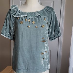 Louis Vuitton velvet peasant blouse